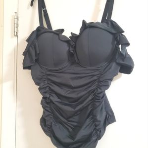 Push up underwire ruched one piece